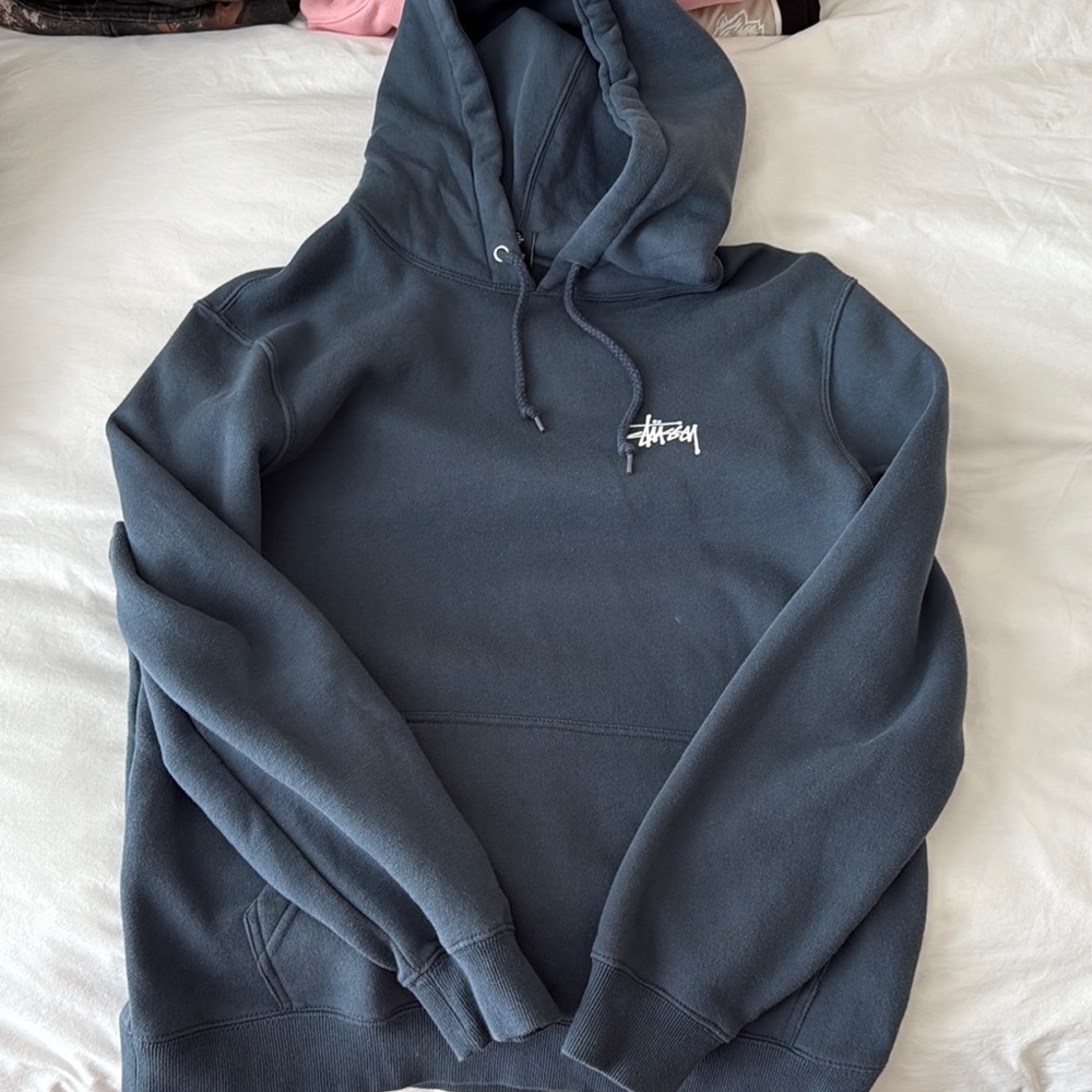 Stussy Men's Blue Hoodie Sweater
